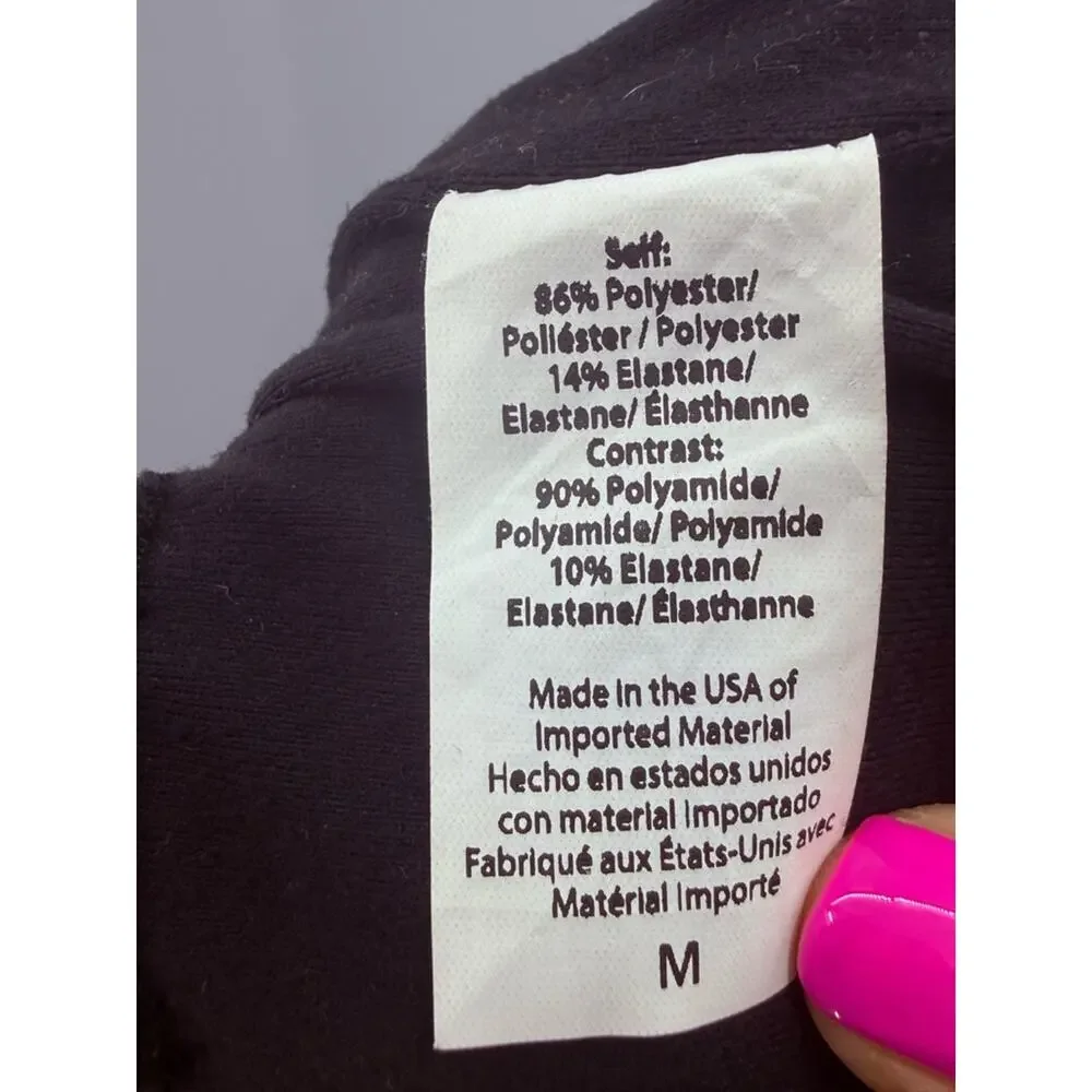 NWT Beyond Yoga Velvet Motion Bra Gym Cropped Top Black Workout Size Medium - Picture 14 of 14
